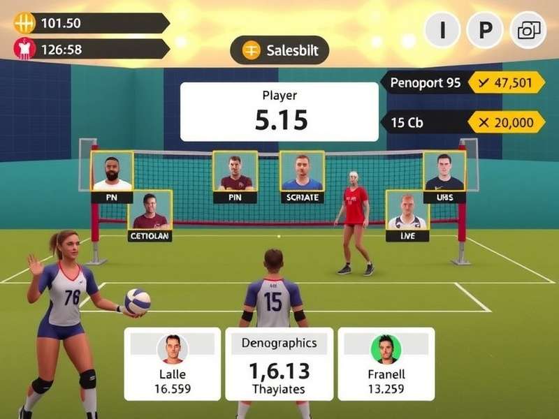 Volley Phenom gameplay screenshot showing volleyball action